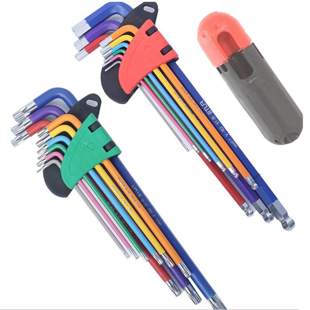 9Pcs L Type Allen Key Set Hex Wrench Screwdriver Set Hexagon Spanner Universal  Ball End Torx Star Keys Tool Hand Tools Kit