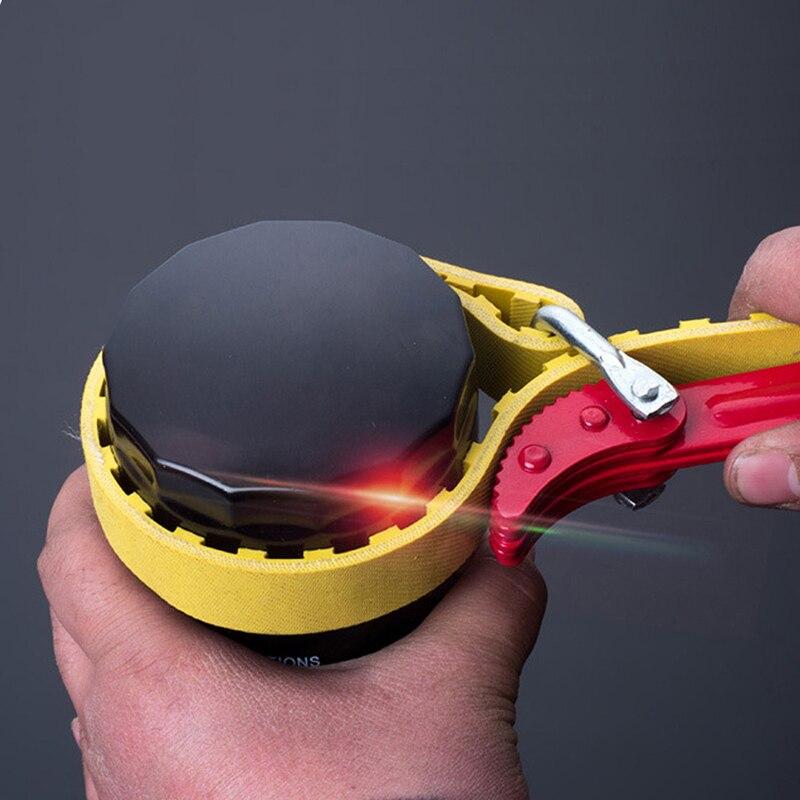 Belt Wrench Oil Filter  Chain Puller Strap Spanner Cartridge Disassembly Tool Adjustable Strap Opener Oil Filter Wrench