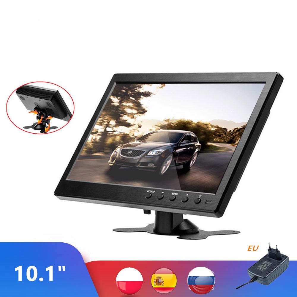 10.1 LCD HD Monitor Mini TV &#038; Computer Display Color Screen 2 Channel Video Input Security Monitor Speaker VGA HDMI Moni
