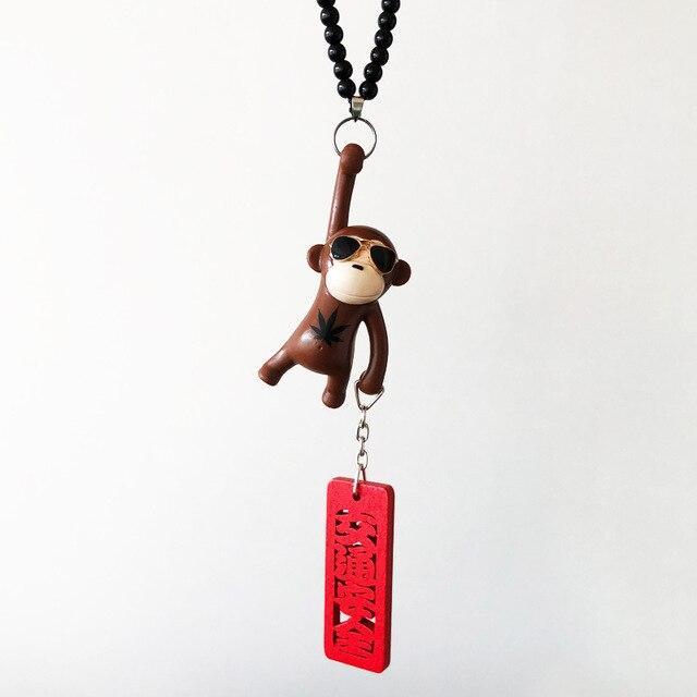 Best-selling Monkey Pendant Rear View Mirror Metal Bottle Car High-end Car Hanging Cartoon Hanging Ornaments